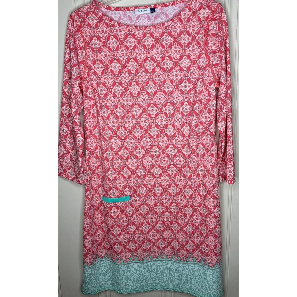 Cabana Life Med Coral Tides Shift Dress UPF 50 Luxury Resort Cover Up Beachcore